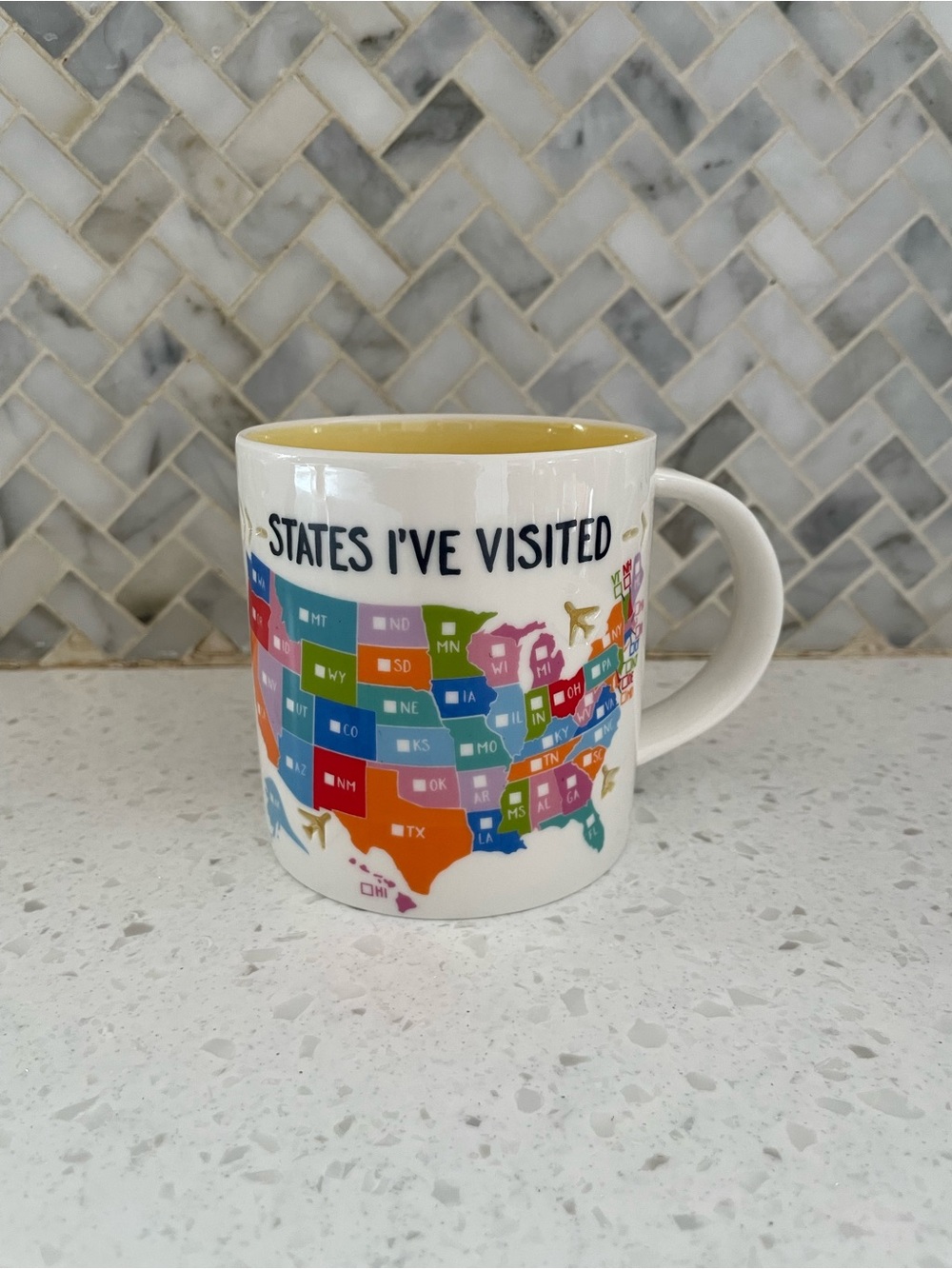 States I've Visited Ceramic Mug - Check Off States Coffee Mug Traveling